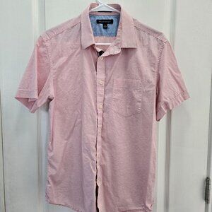 Banana Republic Mens Red & White Striped Short Sleeve Button-Up Shirt Size M